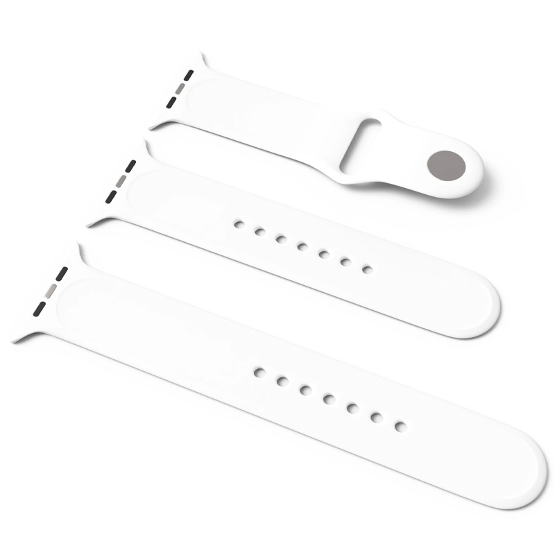 Силиконовый ремешок для Apple Watch Sport Band 38 / 40 / 41 (S/M & M/L) 3pcs (Белый / White)