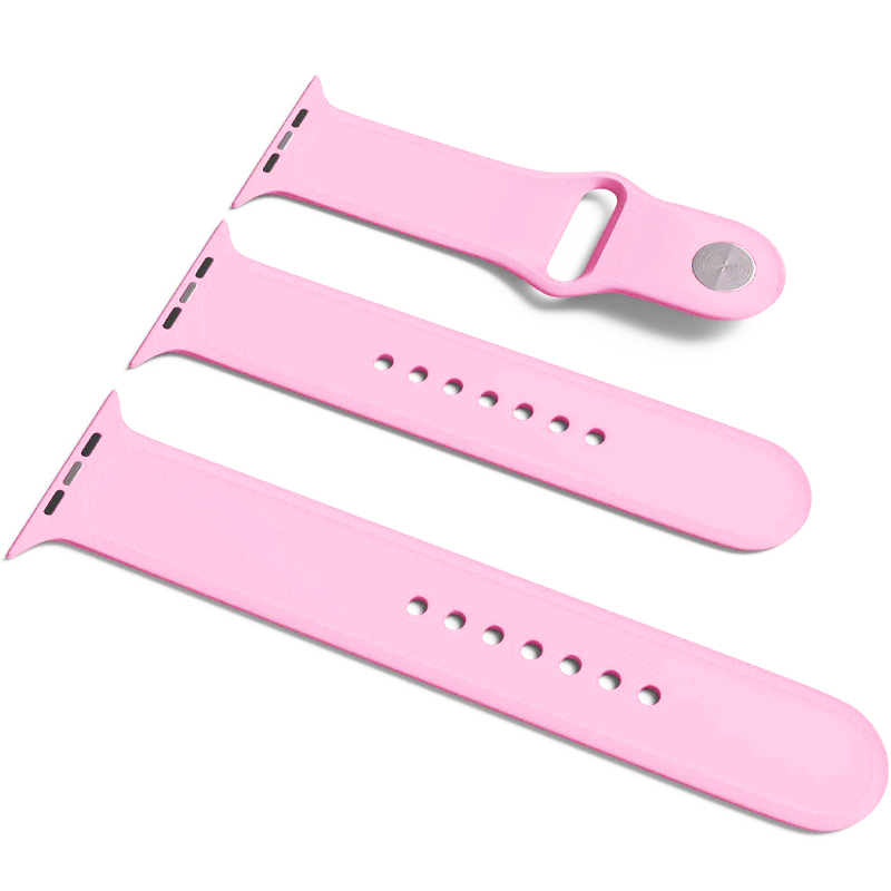 Силиконовый ремешок для Apple Watch Sport Band 38 / 40 / 41 (S/M & M/L) 3pcs (Розовый / Light pink)