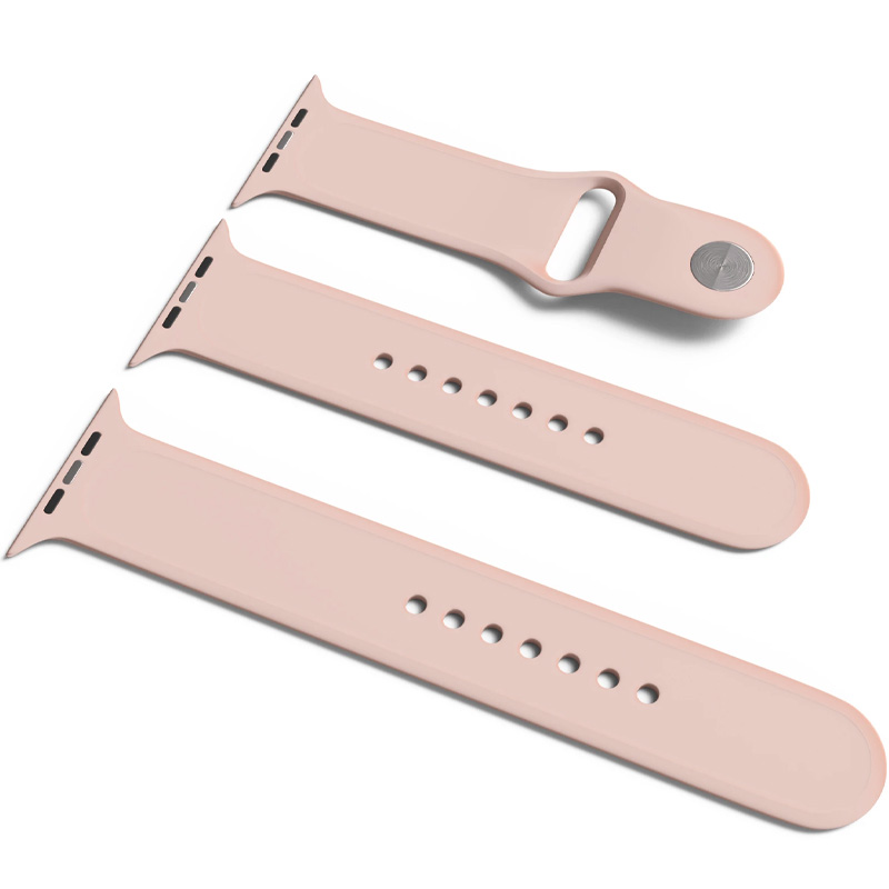 Силиконовый ремешок для Apple Watch Sport Band 38 / 40 / 41 (S/M & M/L) 3pcs (Розовый / Pink Sand)
