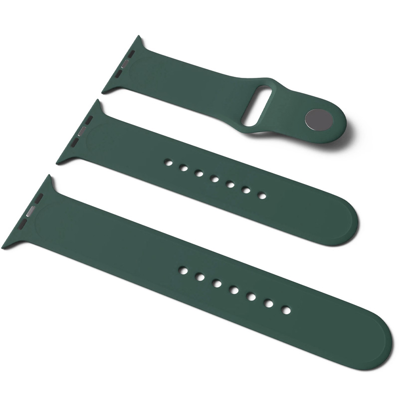 Силиконовый ремешок для Apple Watch Sport Band 42 / 44 / 45 / 49 (S/M & M/L) 3pcs (Зеленый / Pine green)