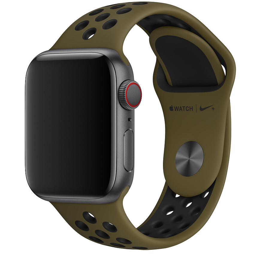 Силиконовый ремешок Sport+ для Apple watch 38mm / 40mm (Khaki/Black)