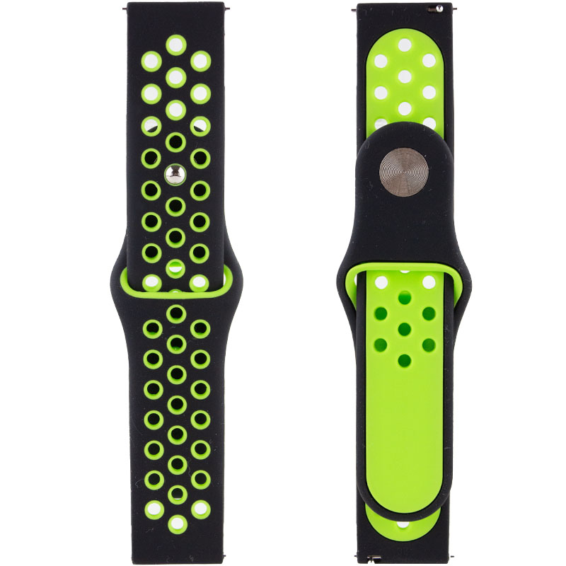 Силіконовий ремінець Sport Nike+ для Xiaomi Amazfit/Samsung 20 mm (black/green)