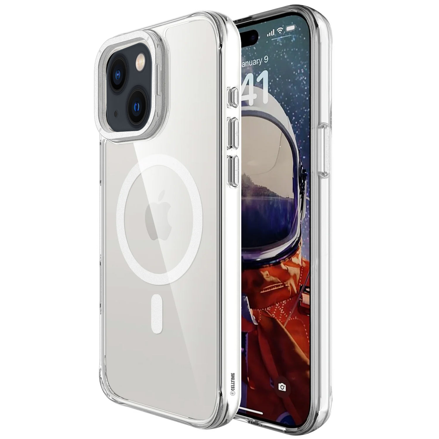 Чехол TPU Space Case Apex with MagSafe для Apple iPhone 13 / 14 / 15 (6.1") (Silver)