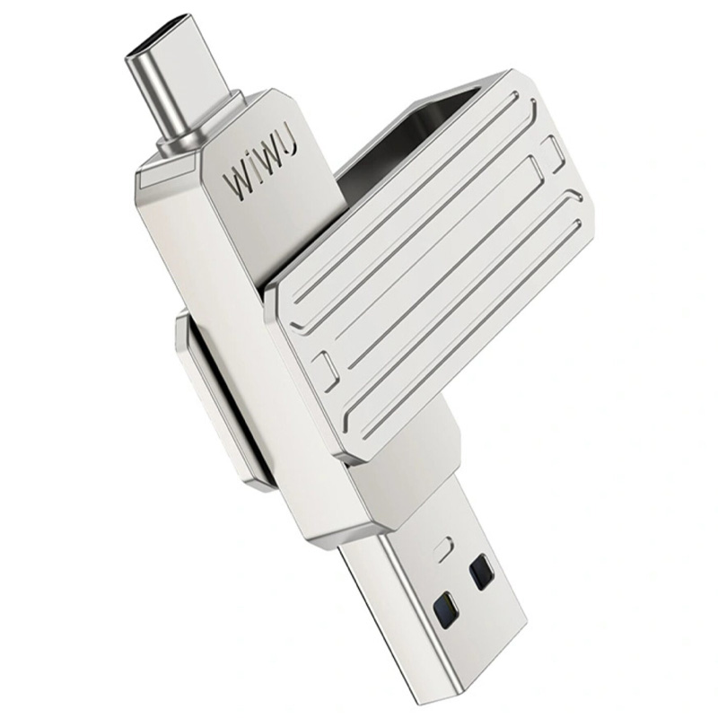 Флеш-накопитель Wiwu Wi-FD001 3in1 (USB-A/C/L) USB 3.0 — 32GB (Silver)