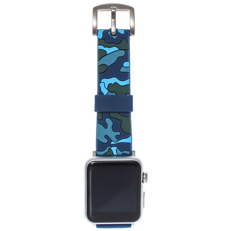 Силіконовий ремінець для Apple Watch камо 42/44mm (Синій)