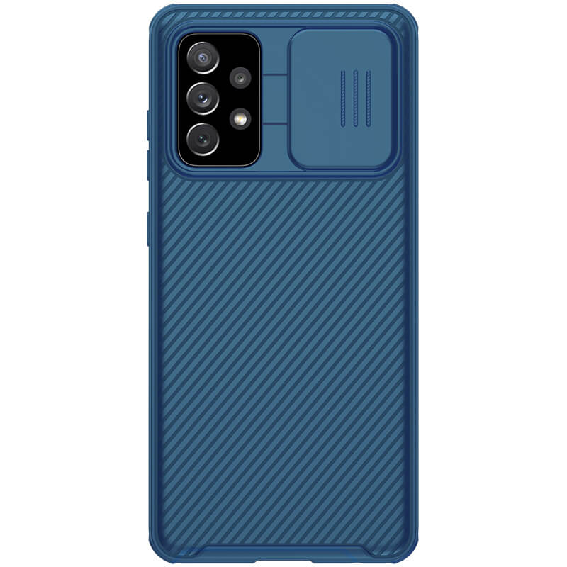 Карбоновая накладка Nillkin Camshield (шторка на камеру) для Samsung Galaxy A52 4G / A52 5G / A52s (Синий / Blue)
