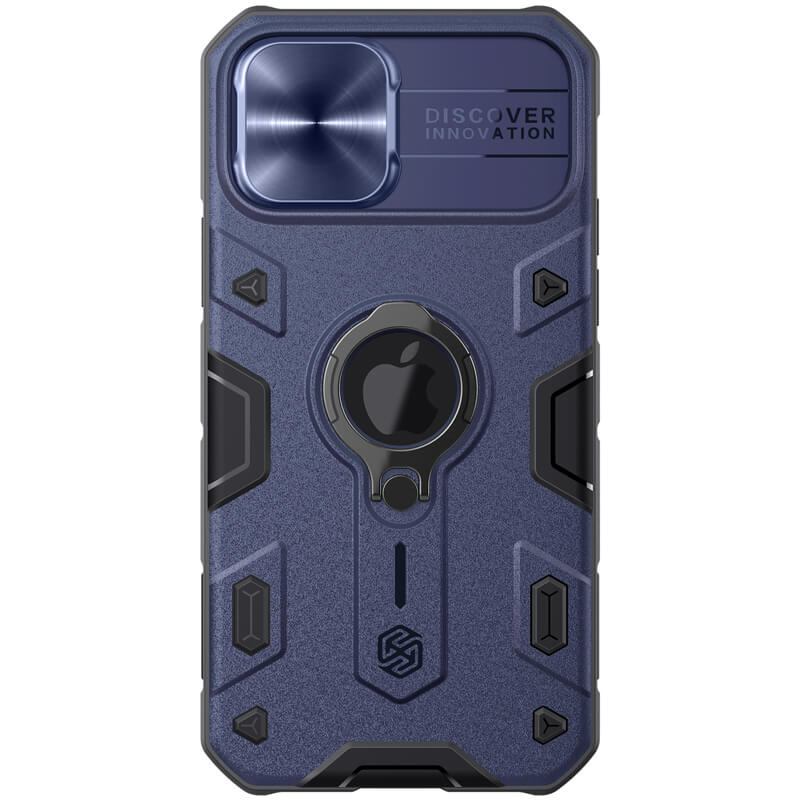 TPU+PC чехол Nillkin CamShield Armor (шторка на камеру) для Apple iPhone 12 Pro / 12 (6.1")  (Синий)