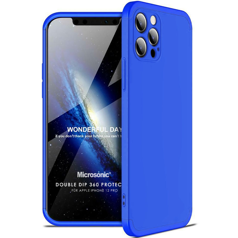 Пластиковая накладка GKK LikGus 360 градусов (opp) для Apple iPhone 12 Pro Max (6.7") (Синий)
