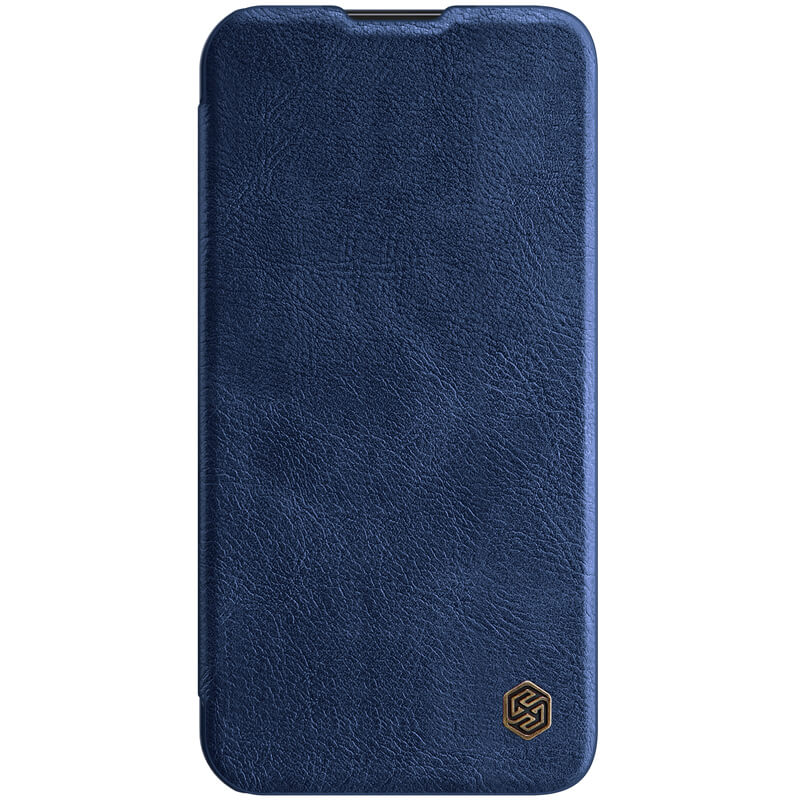 Кожаный чехол (книжка) Nillkin Qin Pro Camshield для Apple iPhone 14 Pro Max (6.7") (Синий)