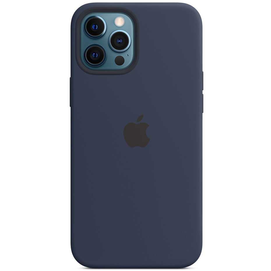 Чохол Silicone case (AAA) full with Magsafe and Animation для Apple iPhone 12 Pro Max (Синій / Deep navy)