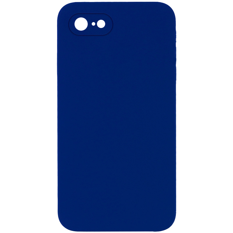 Silicone Case Square Full Camera Protective (AA) NOLOGO для Apple iPhone 7 / 8 / SE (2020) (4.7") (Синий / Deep navy)