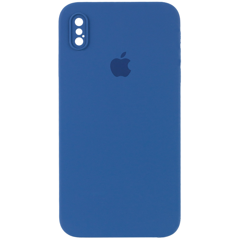 Чохол Silicone Case Square Full Camera Protective (AA) для Apple iPhone XS Max (6.5") (Синій / Navy blue)