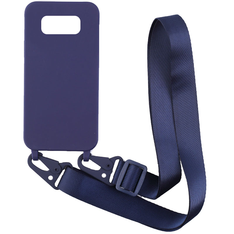 Чехол Crossbody с длинным цветным ремешком для Samsung G950 Galaxy S8 (Синий)