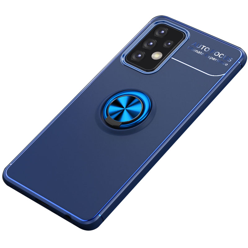 TPU чехол Deen ColorRing под магнитный держатель (opp) для Samsung Galaxy A32 4G (Синий / Синий)