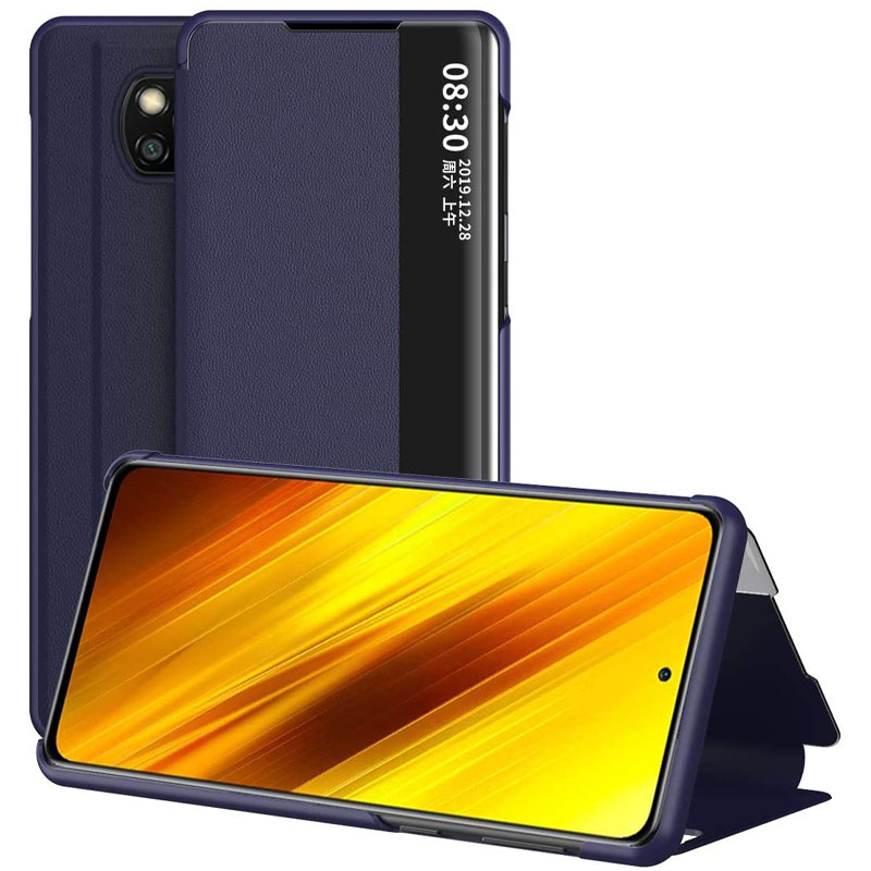 Чехол-книжка Smart View Cover для Xiaomi Poco X3 NFC / Poco X3 Pro (Синий)
