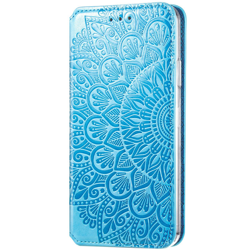 Шкіряний чохол книжка GETMAN Mandala (PU) для Xiaomi Redmi Note 9 (Синій)