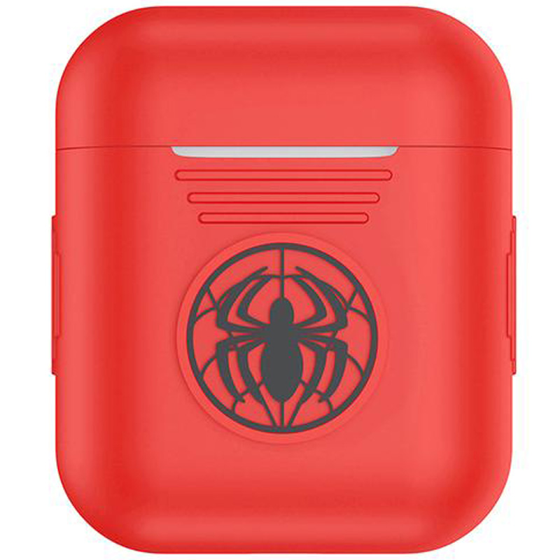Силиконовый футляр Marvel series для наушников AirPods (Spider man / Красный)