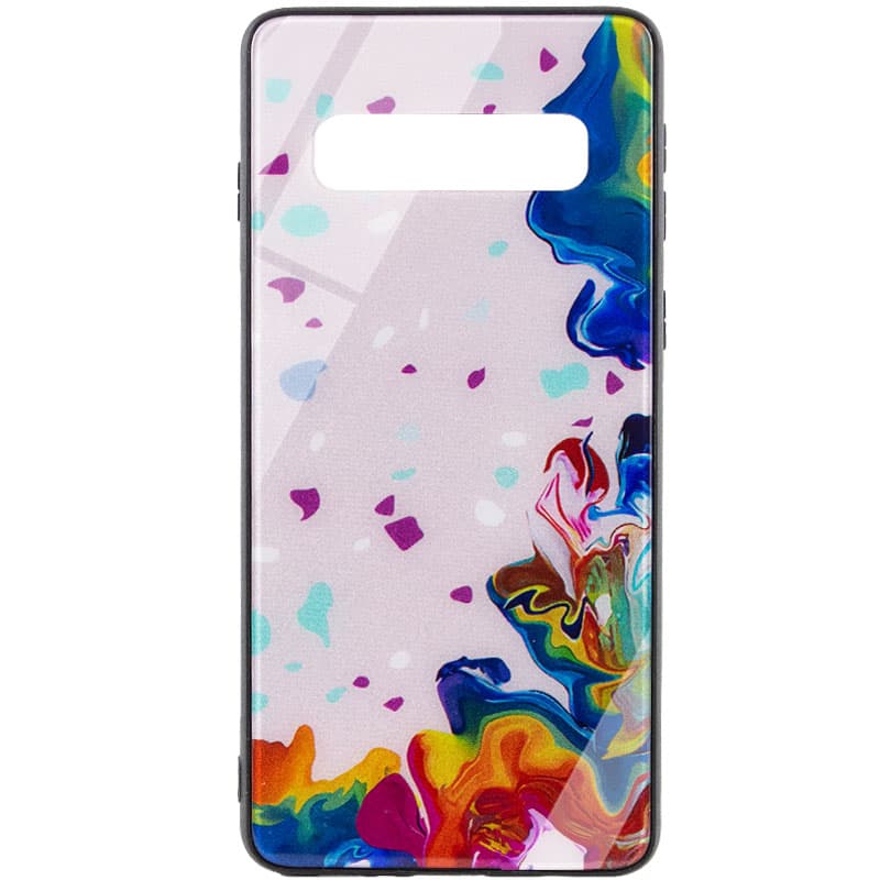 TPU+Glass чехол Diversity для Samsung Galaxy S10+ (Stains multicolored)