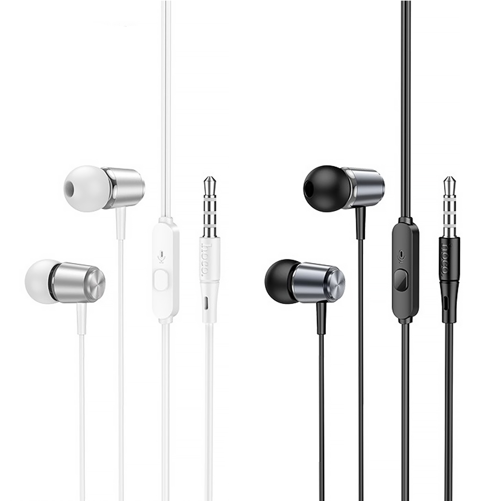 Стерео Наушники Hoco M108 Spring metal universal with mic (3.5mm/1.2m)