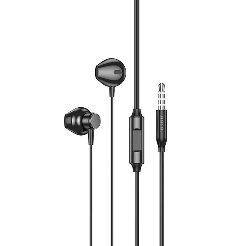 Стерео Наушники Hoco M125 Smart metal universal (3.5mm/1.2m) (Black)