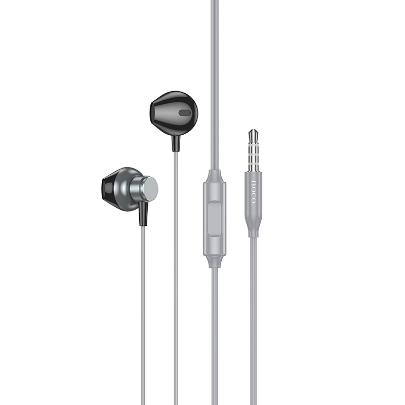 Стерео Наушники Hoco M125 Smart metal universal (3.5mm/1.2m) (Metal gray)