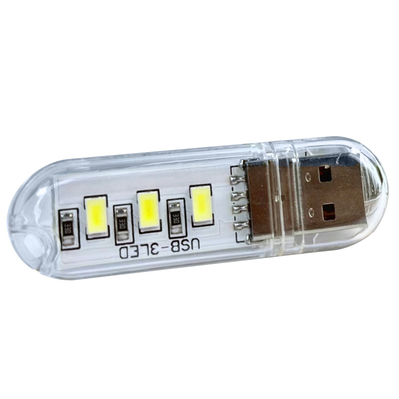 Светодиодная USB LED лампочка 3LED 1W (Transparent)