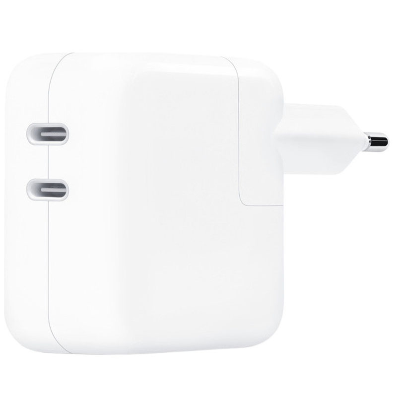 СЗУ 35W Dual USB-C Port Power Adapter for Apple (AAA) (no box) (White)