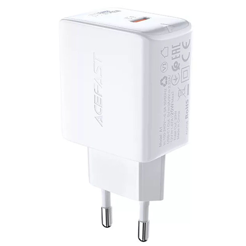 СЗУ Acefast A1 PD20W single USB-C (White)