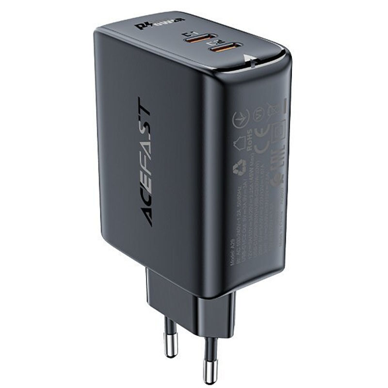 СЗУ Acefast A29 PD50W GaN (USB-C+USB-C) dual port (Black)