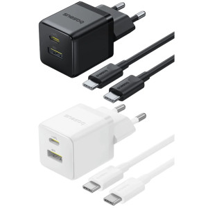 СЗУ Baseus Palm Fast Charger 30W (1USB-A/1C) + кабель Type-C to Type-C (P1011160A)