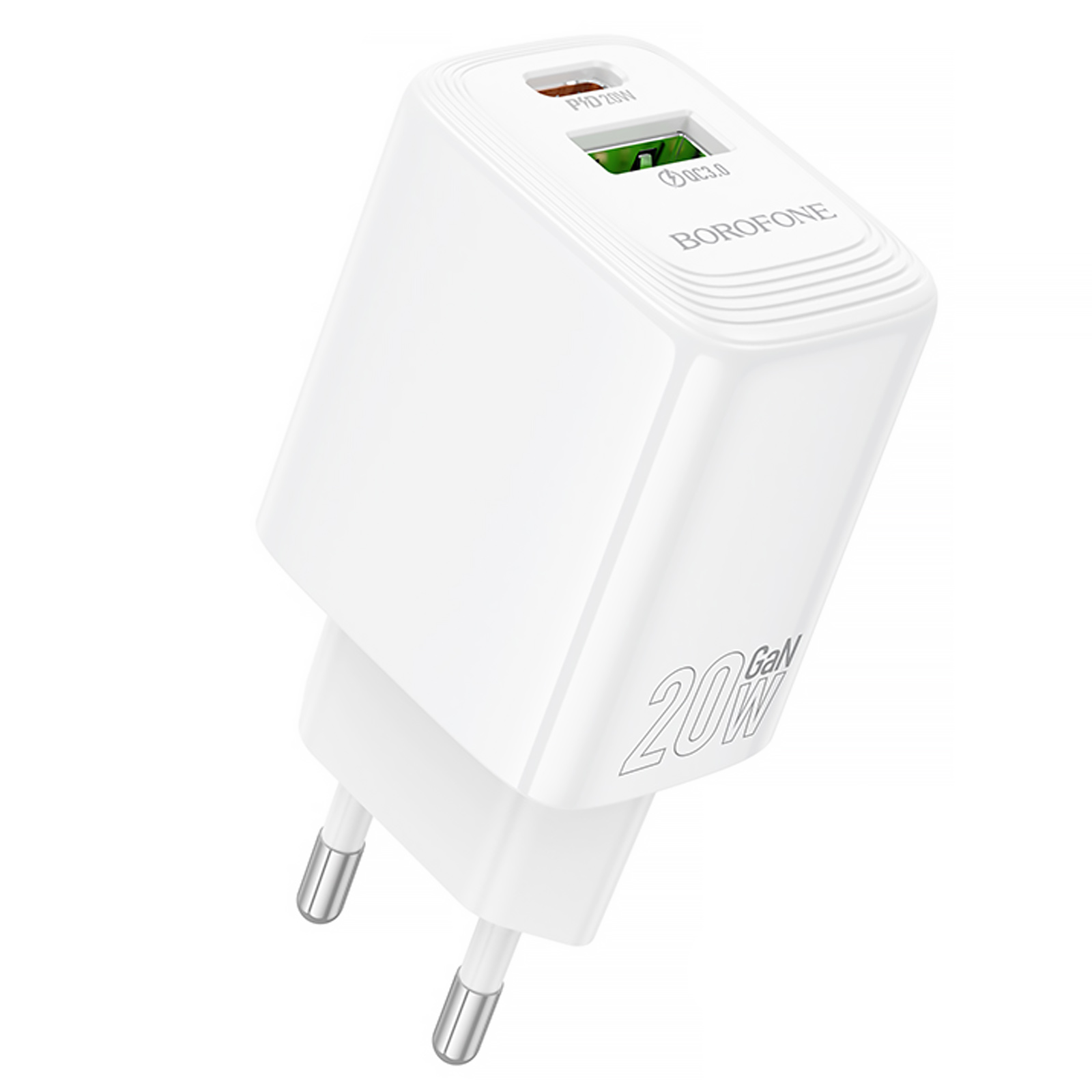 СЗУ Borofone BN27 Fuente PD20W+QC3.0 (1USB-A/1C) (White)