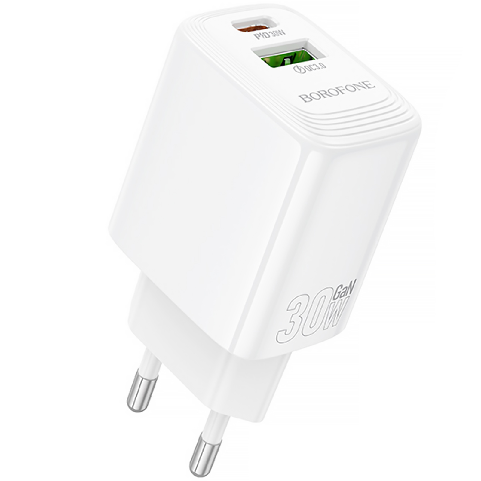 СЗУ Borofone BN29 Fuente PD30W+QC3.0 (1USB-A/1C) (White)