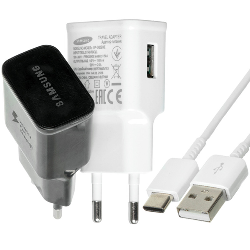 Фото СЗУ Samsung Travel Adapter (2A/15W) + кабель USB to Type-C, в упак. на onecase.com.ua