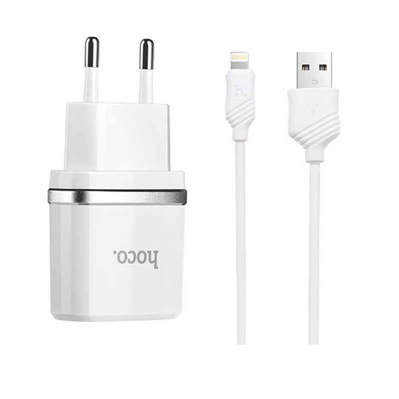 СЗУ Hoco C11 Charger + Cable (Lightning) 1.0A 1USB (Белый)
