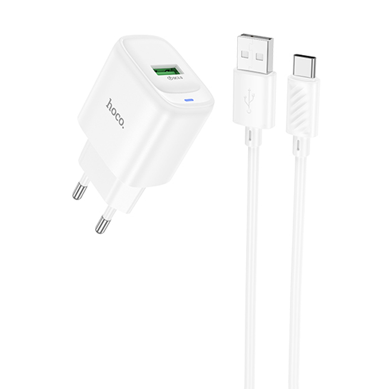 СЗУ Hoco C140A Smart QC3.0 (1USB/3A) + Type-C (White)