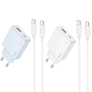 СЗУ Hoco C142A Direct PD20W+QC3.0 (1USB-A/1C) + кабель Type-C to Type-C