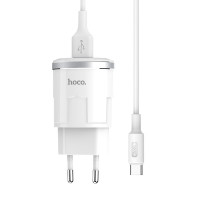 СЗУ Hoco C37A Charger + Cable (Type-C) 2.4A 1USB