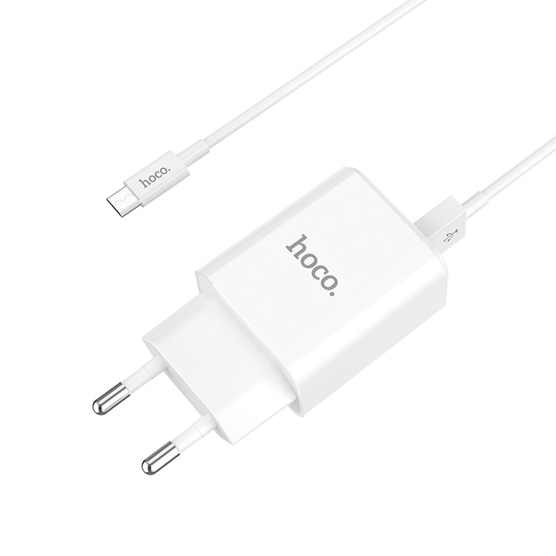 СЗУ Hoco C62A Victoria 2.1A 2USB + cable MicroUSB (white)