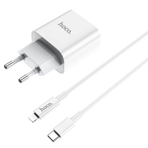 СЗУ Hoco C76A Plus Speed source PD20W (1USB-C) + кабель Type-C to Lightning