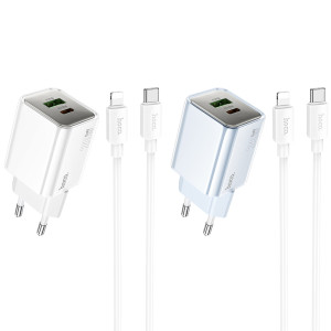 СЗУ Hoco N46 Glorious PD20W+QC3.0 (1USB-A/1C) + кабель Type-C to Lightning