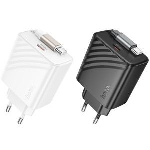 СЗУ Hoco N57 Full PD20W with retractable cable Type-C (2USB-C)
