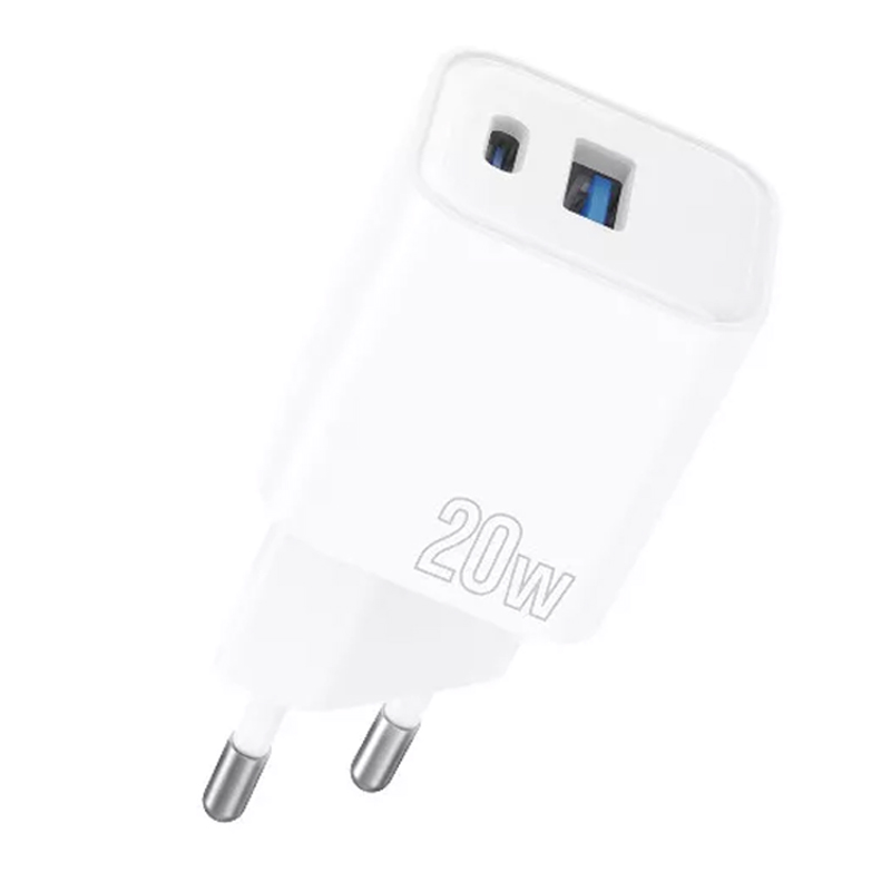 СЗУ Proove Silicone Power Plus 20W (Type-C+USB) (White)