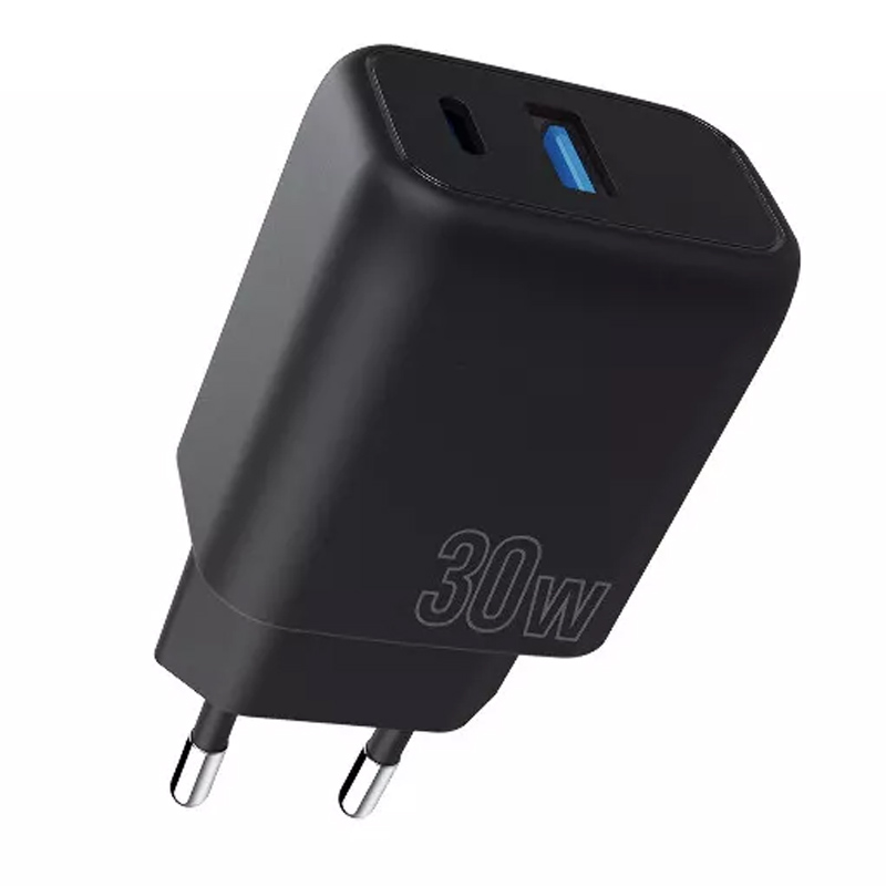 СЗУ Proove Silicone Power Plus 30W (Type-C+USB) (Black)