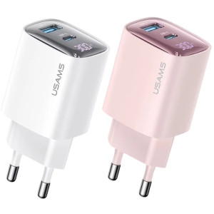 СЗУ Usams US-CC229 GaN Digital Display XC Ser. 30W (1USB-A/1C)