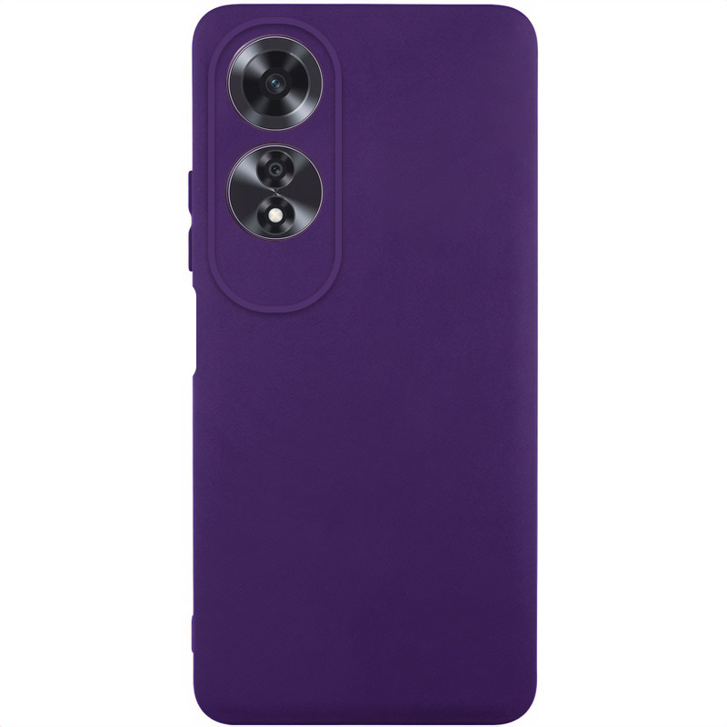 Чехол TPU GETMAN Liquid Silk Full Camera для Oppo A60 4G (Темно фиолетовый / Dark Purple)