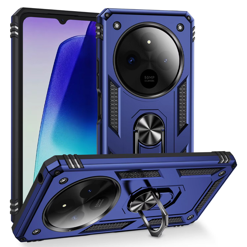 Ударопрочный чехол Serge Ring for Magnet для Xiaomi Redmi 14C / Poco C75 (Темно-синий)