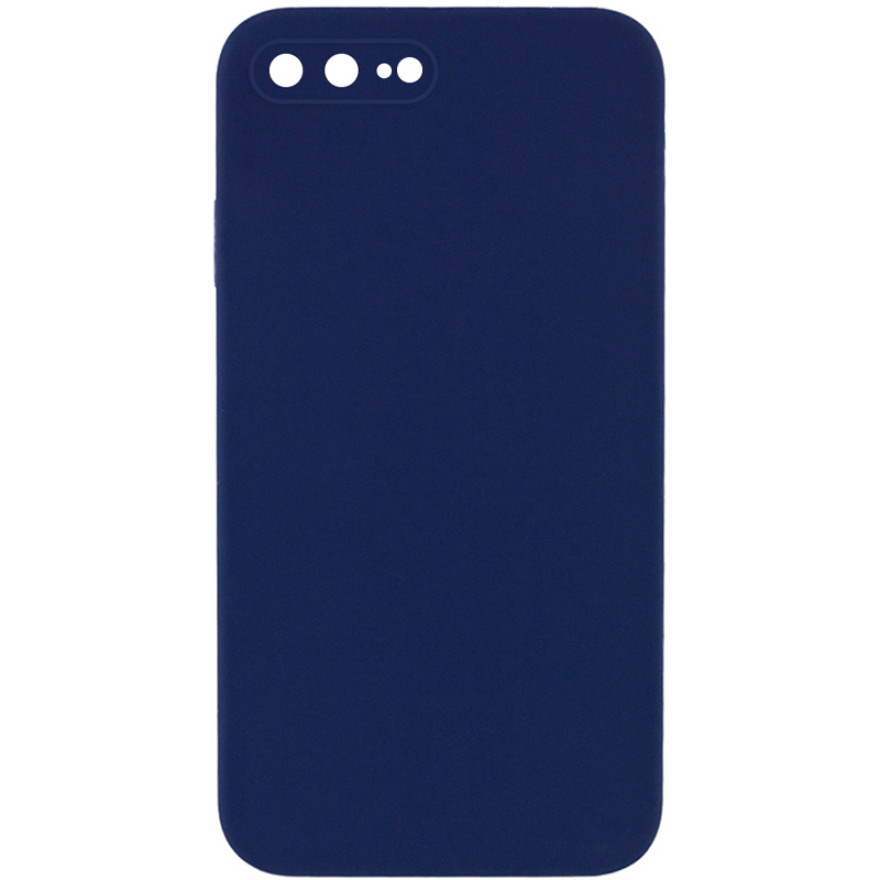 Silicone Case Square Full Camera Protective (AA) NOLOGO для Apple iPhone 7 plus (5.5') (Темно-синий / Midnight blue)