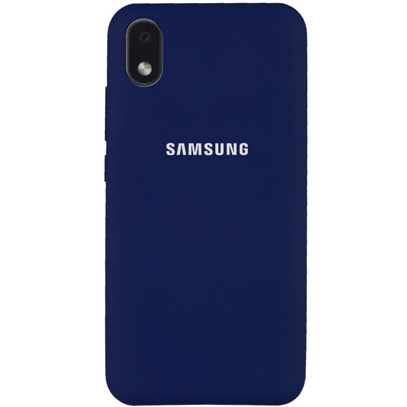 Чехол Silicone Cover Full Protective (AA) для Samsung Galaxy A01 Core (Темно-синий / Midnight blue)