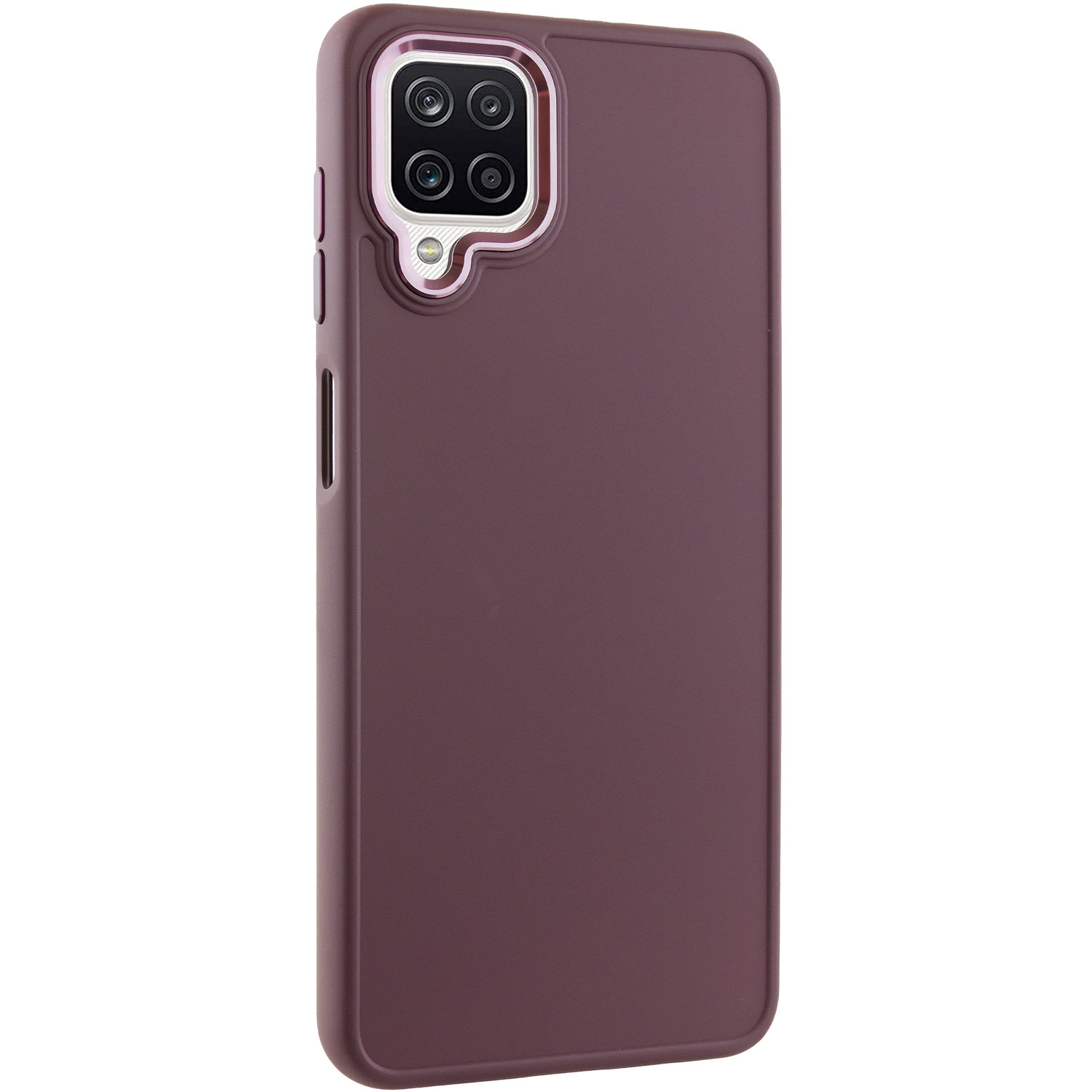 TPU чехол Bonbon Metal Style для Samsung Galaxy A12 (Бордовый / Plum)