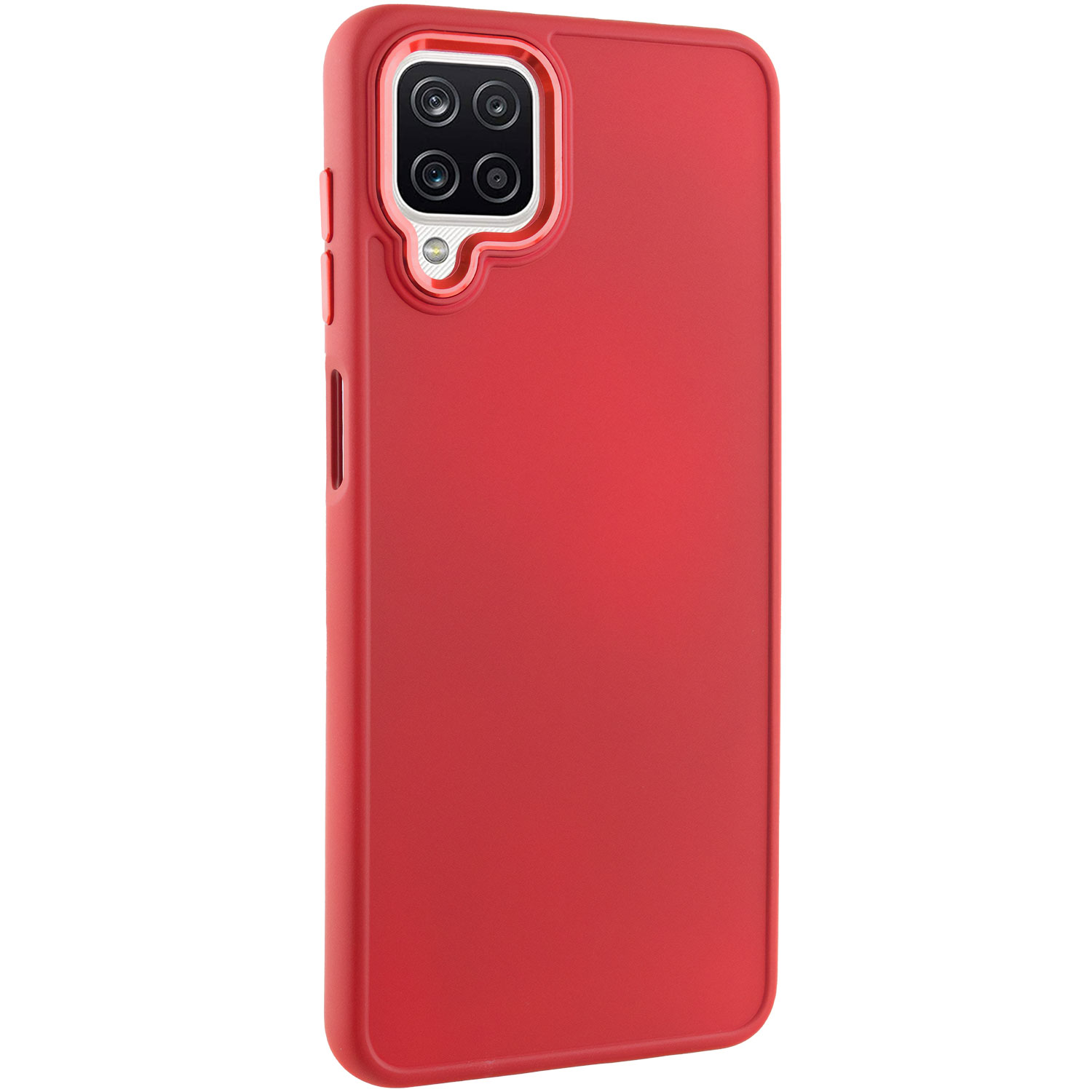 TPU чехол Bonbon Metal Style для Samsung Galaxy A12 (Красный / Red)